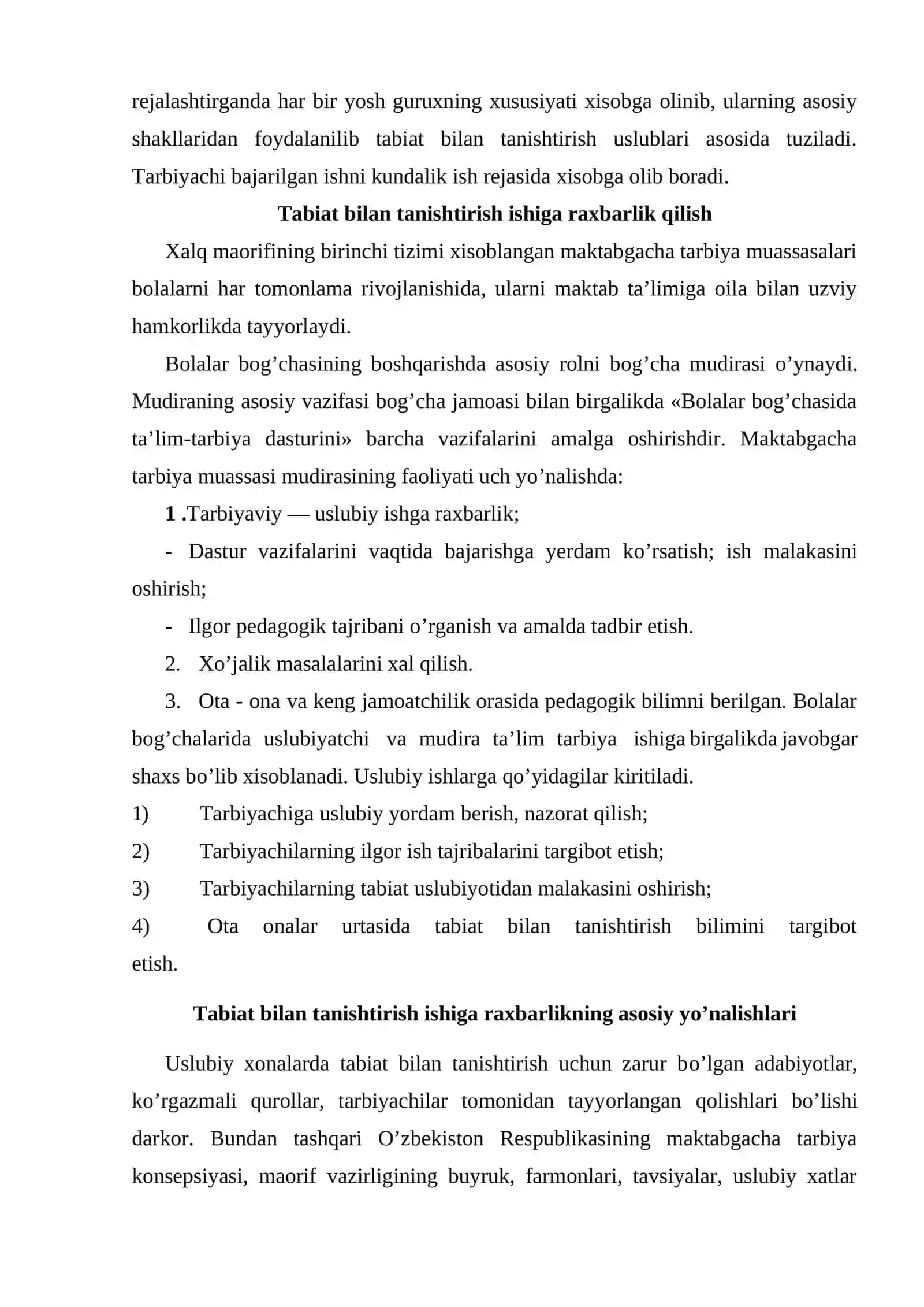 Maktabgacha tarbiya muassasalarida tabiat bilan tanishtirish ishlarini rejalashtirish 4
