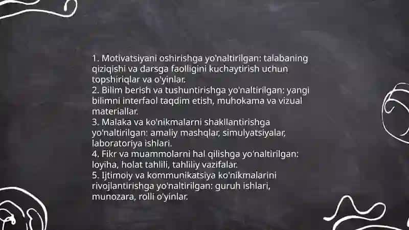 Oʻqitishda interfaol metodlar klassifikatsiyasi 4