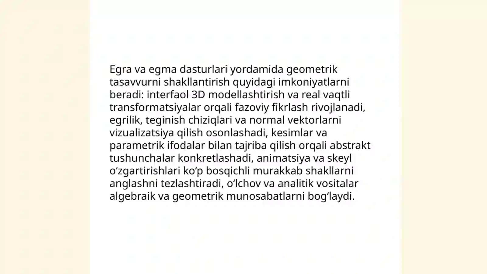 Egra va egma dasturlarining matematik talimidagi ahamiyati 4