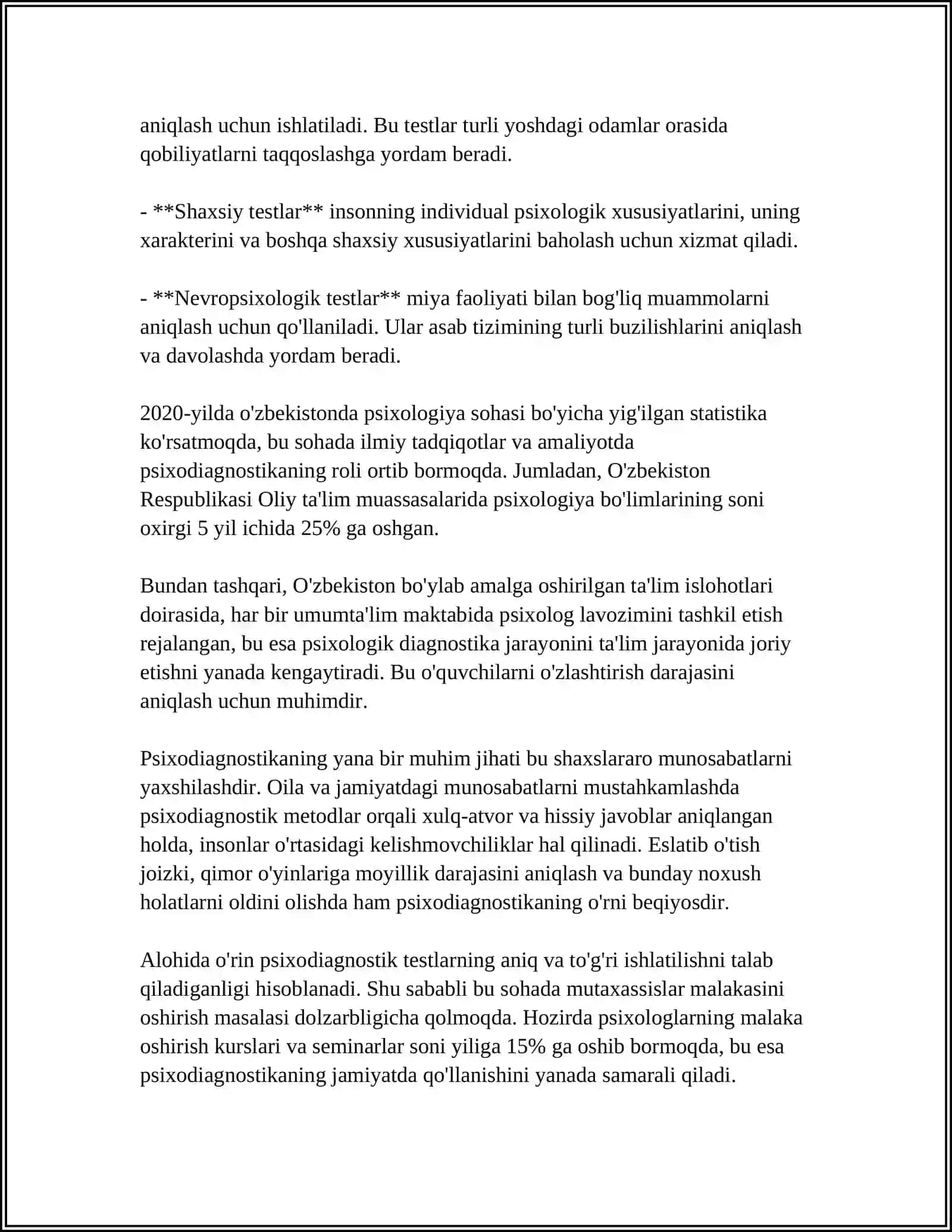 O‘zbekistonda Psixodiagnostikaning Tarixi hojiyev SHOHijahon 4