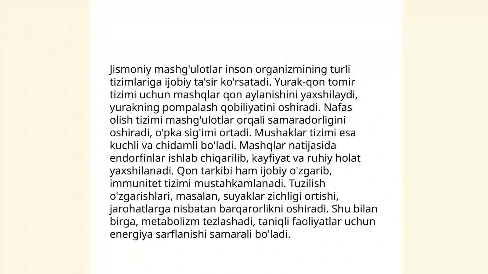 Jismoniy mashg’ulotlar jarayonida jismoniy sifatlarni rivojlantirishning fiziologik mexanizmlari 4