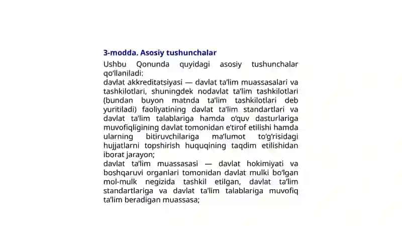 O‘zbekiston Respublikasining Qonuni Ta’lim to‘g‘risida 4