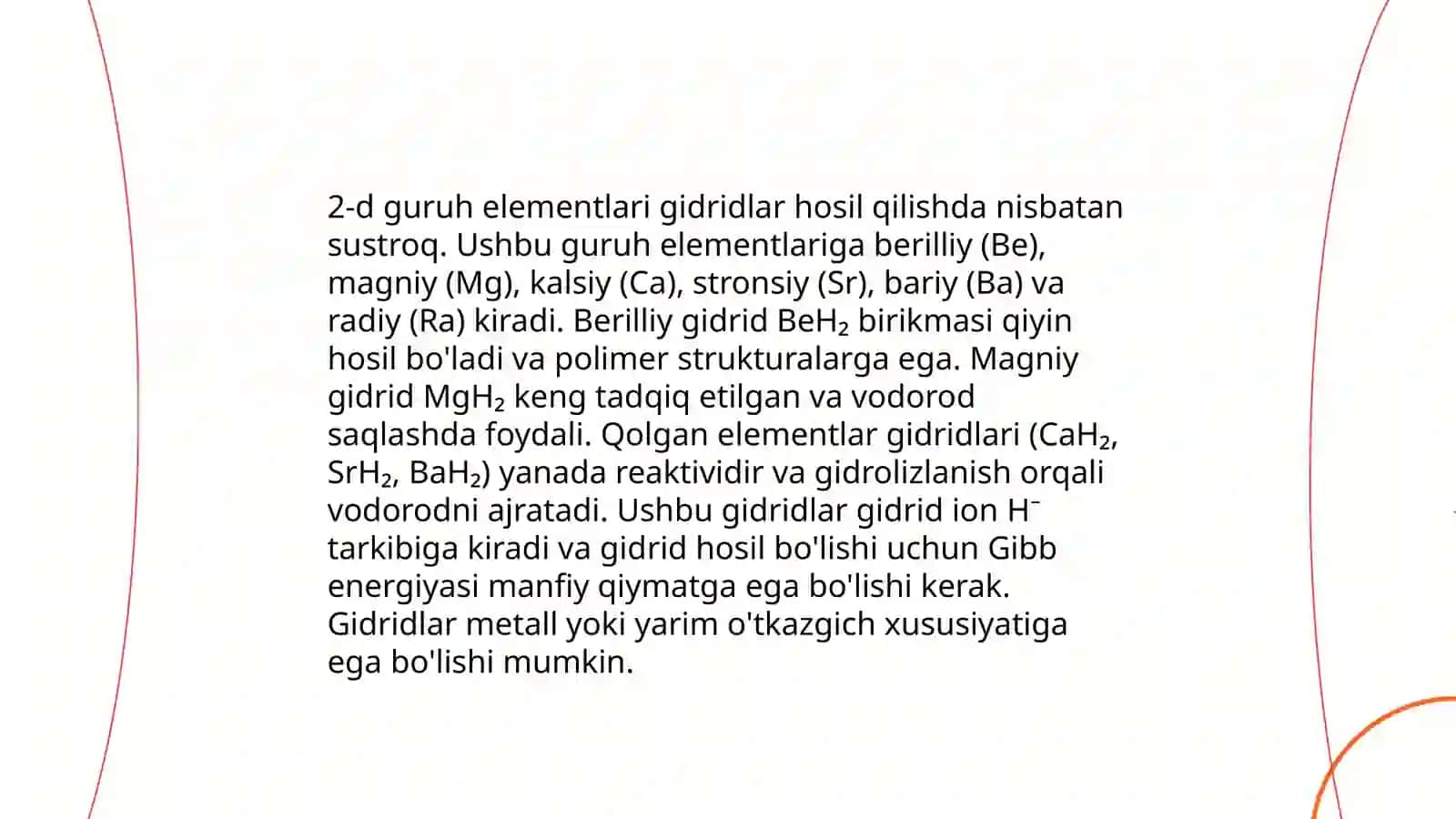 Uchinchi guruh d elementlarining gidridlari, oksidlari va gidroksidlari 4