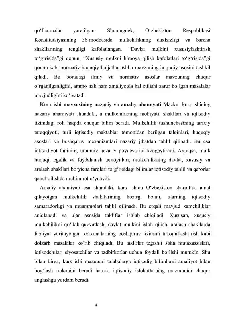 Mulkchilikning shakllari va ularning amal qilishi 4