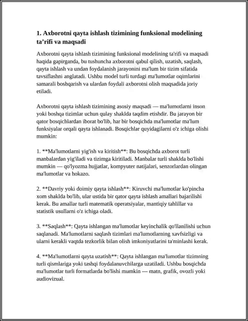 AXBOROTNI QAYTA ISHLASH TIZIMINING FUNKSIONAL MODELI 4