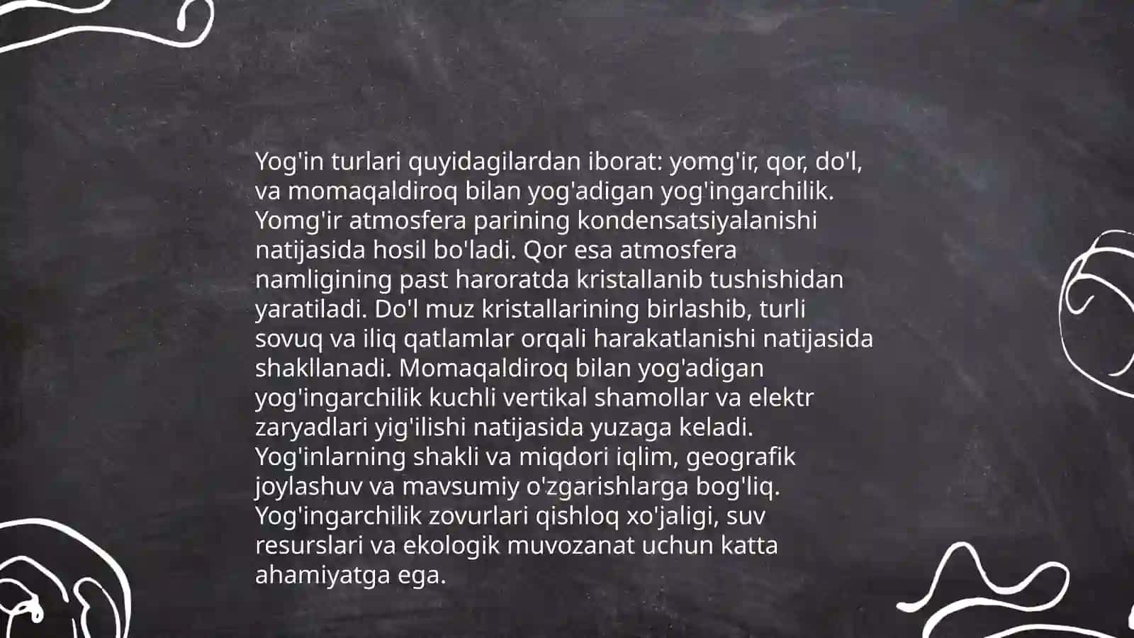Ob-havo elementary, yog'inlar, temperature, shamollar va ulardagi tabiiy o'zgarishlarni anglash 4