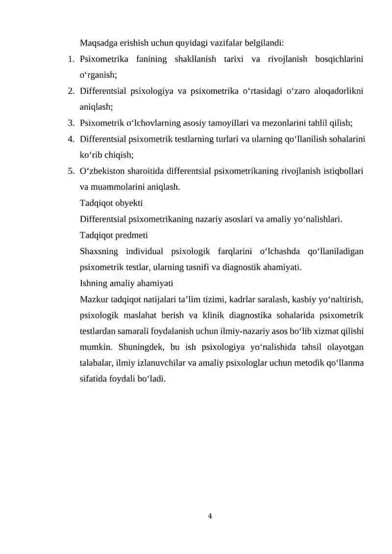 DIFFERENTSIAL PSIXOMETRIKANING NAZARIY ASOSLARI 4