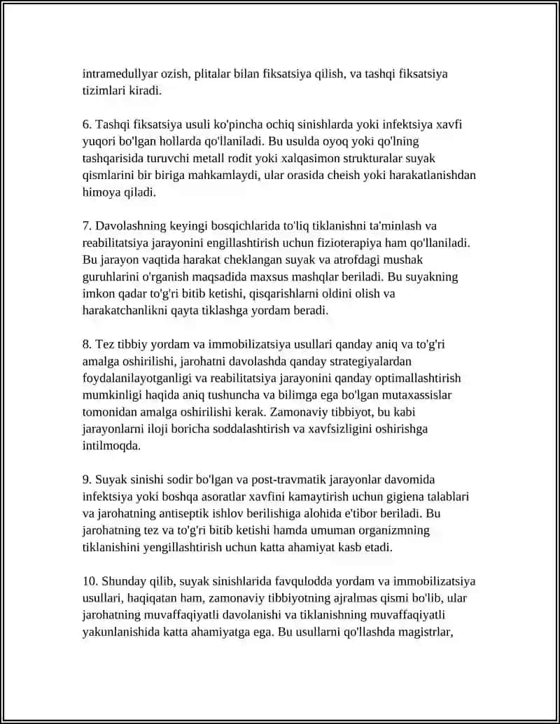 SUYAK SINISHLARDA ZAMONAVIY DAVOLASH USULLARI 4
