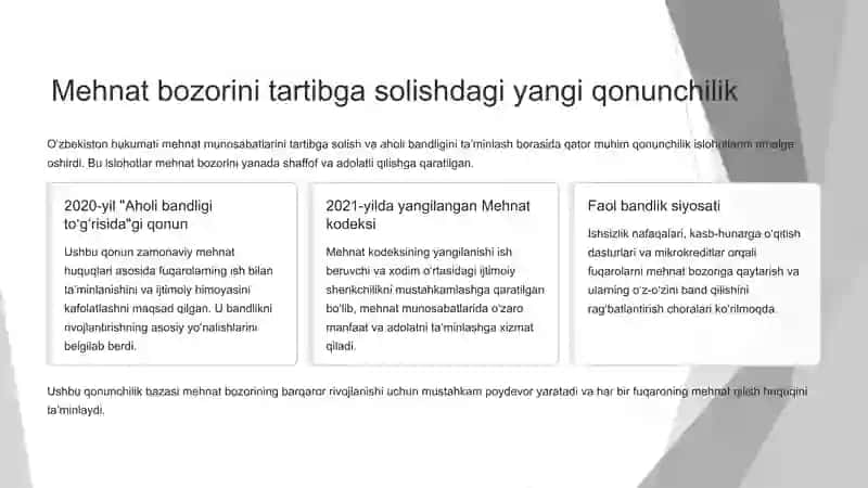 O'ZBEKISTONDA MEHNAT BOZORINI TASHKIL ETISH VA ISHSIZLIKNI OLDINI OLISH YO‘LLARI 4