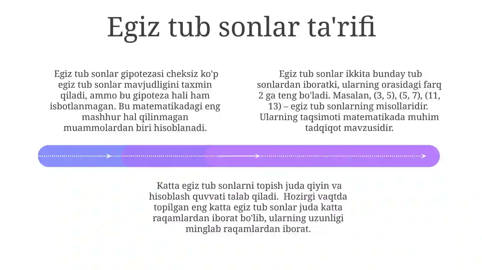 Mukammal sonlar. Egizak tub sonlar 4