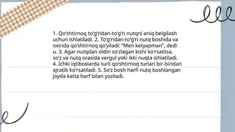 Qavs va qoʻshtirnoq tinish belgilarining ishlatilishi 4