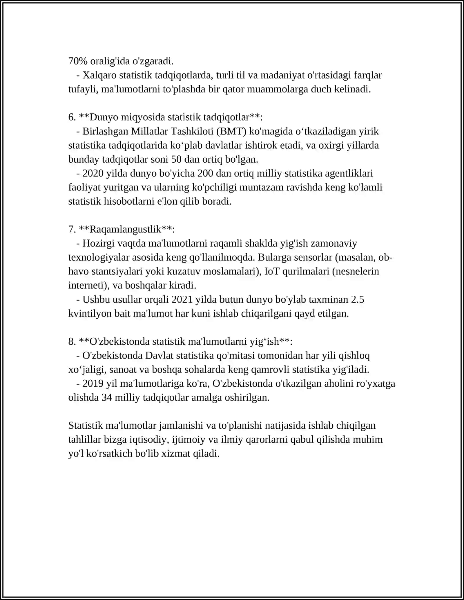 STATISTIK JAMLASH VA GURUXLASH 4