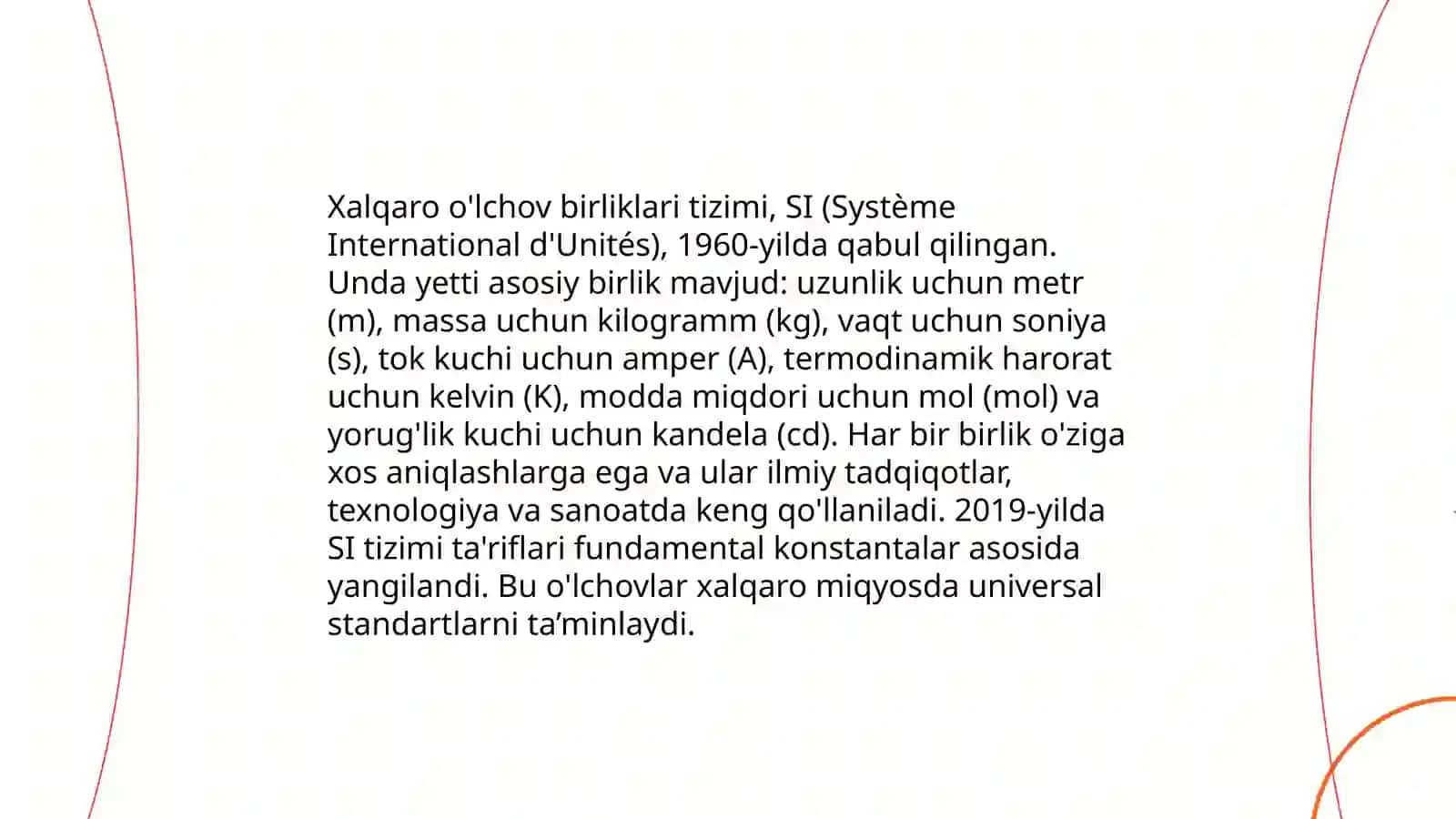 Xalqaro o'lchov birliklari tizimi 4