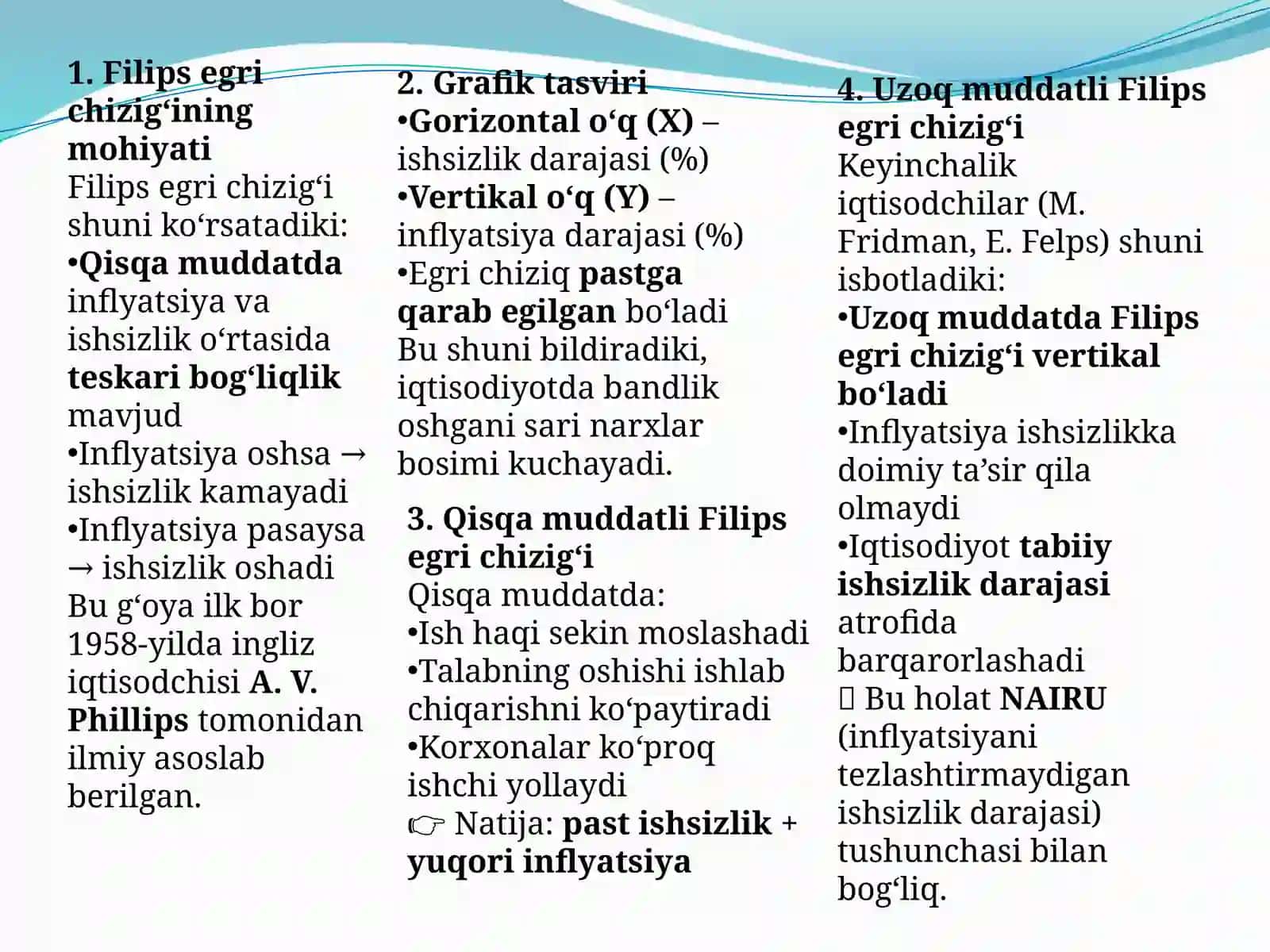 INFLYATSIYA VA IZSIZLIK O'RTASIDAGI BOG'LIQLIKNI TAHLIL QILISH 4
