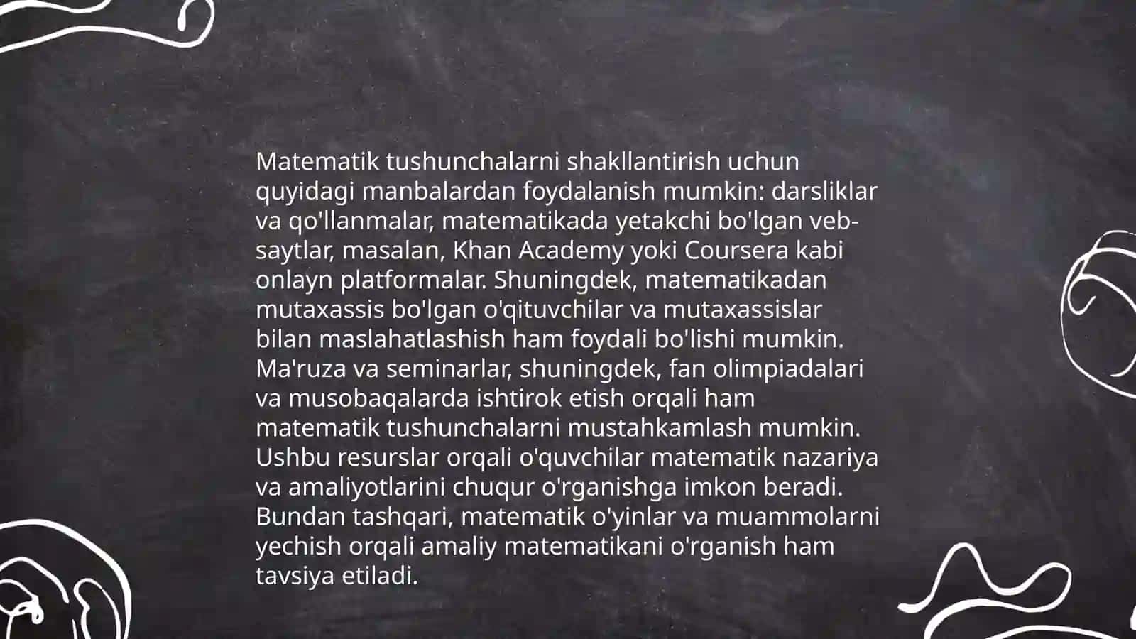 Matematik tushunchalarni shakllantirish manbalari 4