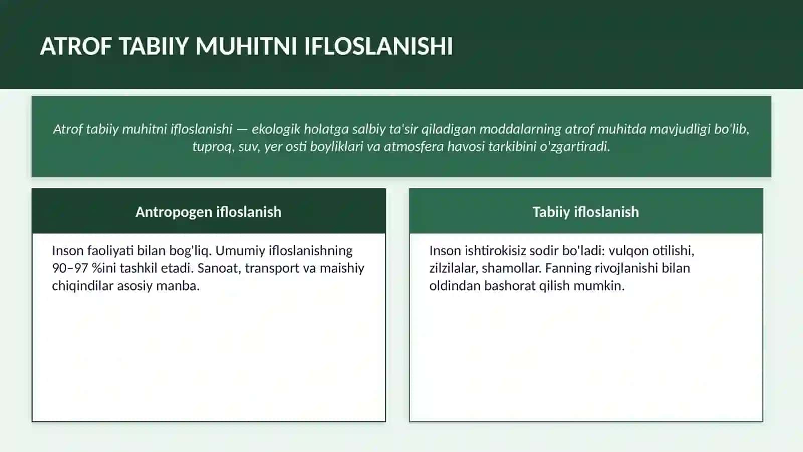 BOYITISH FABRIKASIDA ATROF-MUHITNI IFLOSLANISHINI OLDINI OLISH 4