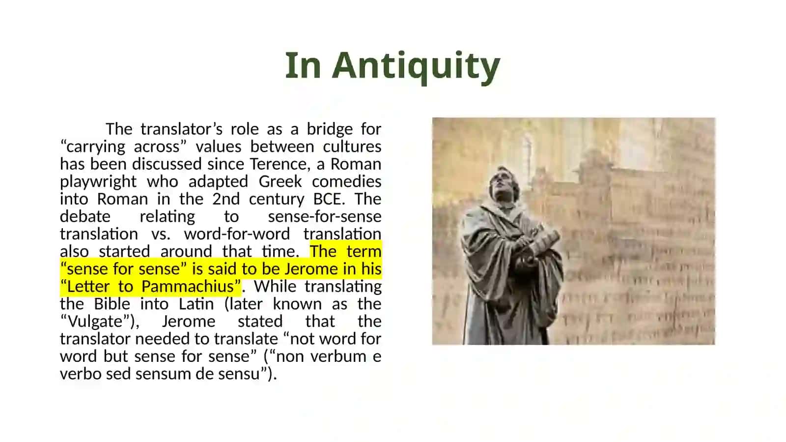 The main directions in the history of linguistic theory of translation 4