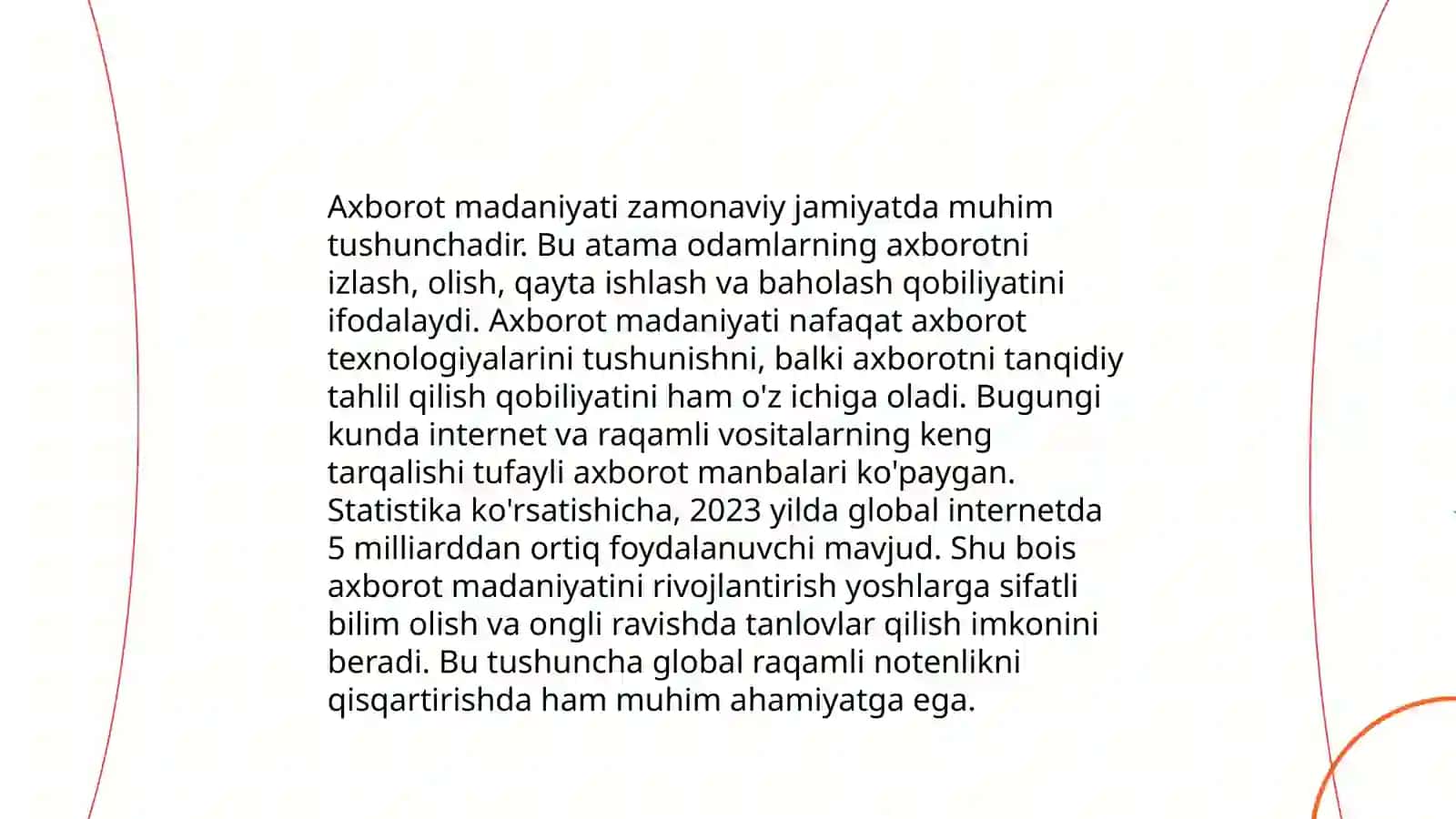 Media savodxonlik va axborot madaniyati fanining predmeti va jamiyat taraqiyotidagi oʻrni 4