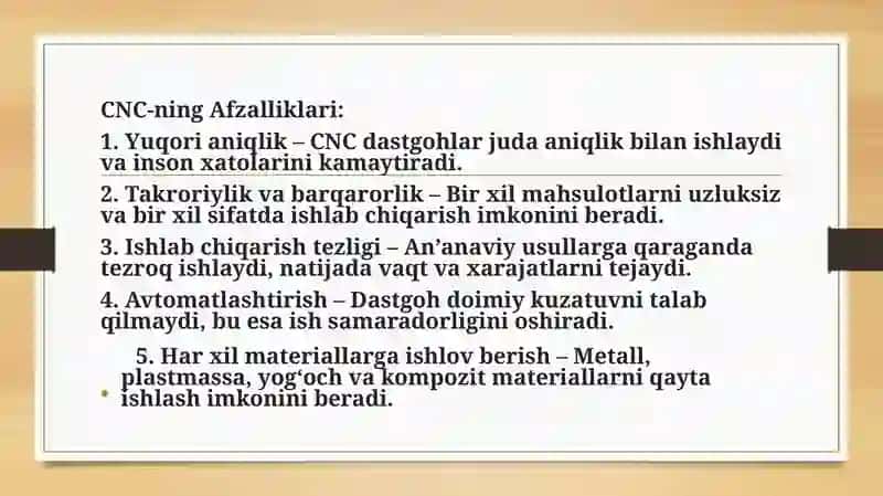 CNCdasturlar yordamida qism ishlab chiqarishning avtomatlashtirilgan jarayonini avtomatlashtirish 4