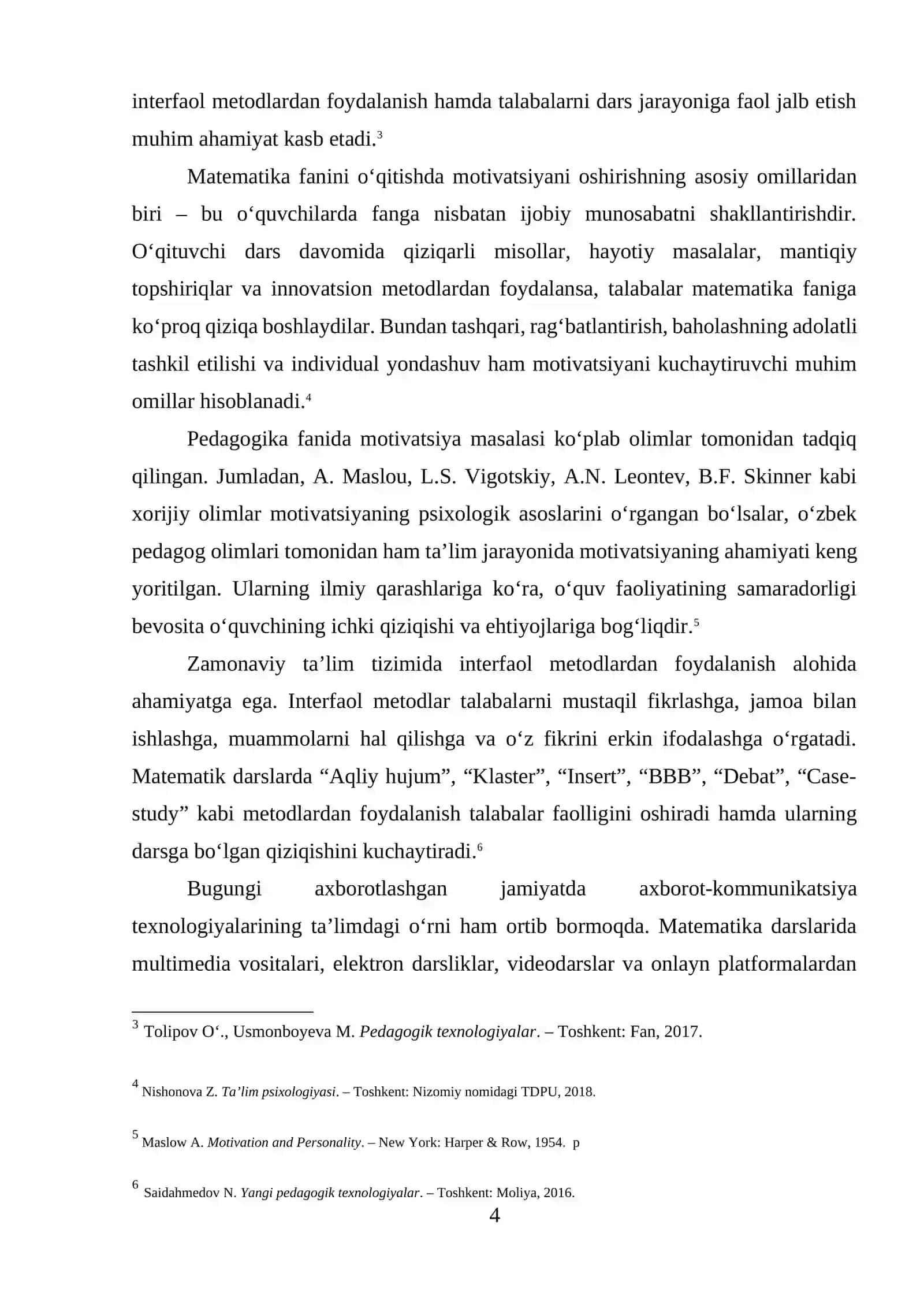 Matematika darslarida talabalarni motivatsiyalash usullari 4