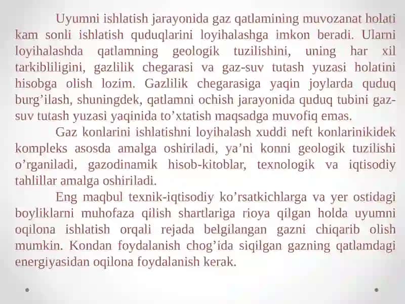 GAZ, GAZKONDENSAT KONLARI VADENGIZDAGI NEFTKONLARINI ISHLATISH 4