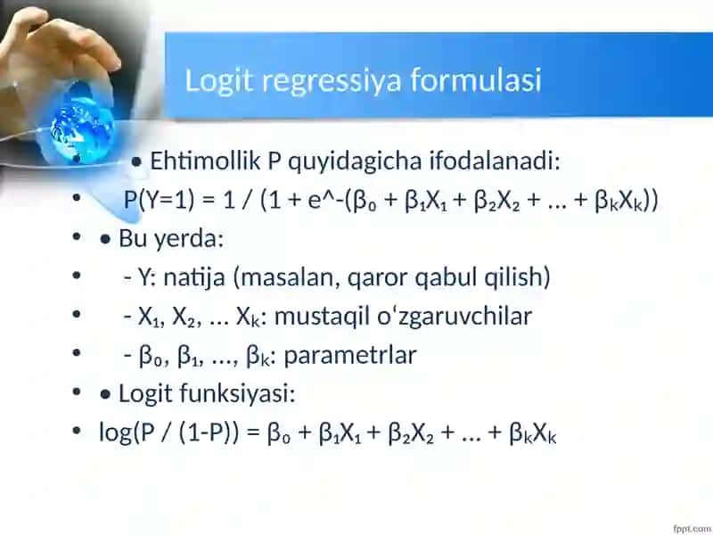 Logit regressiya modeliBiznes jarayonlarini tahlil qilishda logit-modeldan foydalanish 4