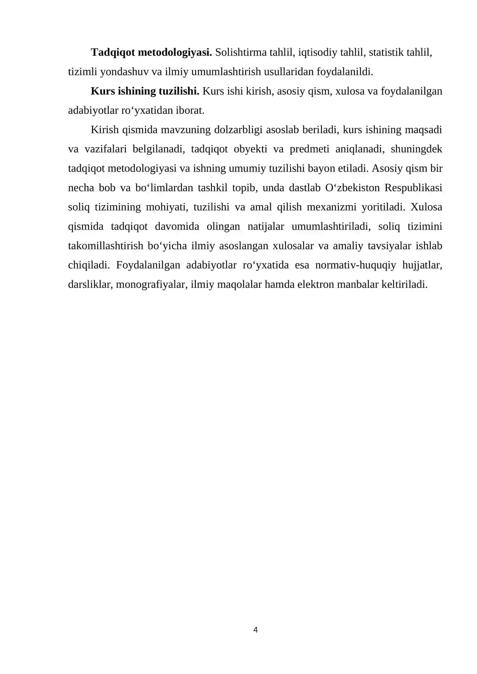 O‘zbekiston Respublikasi soliq tizimining taraqqiy etgan davlatlar soliq tizimi bilan solishtirma tahlili 4