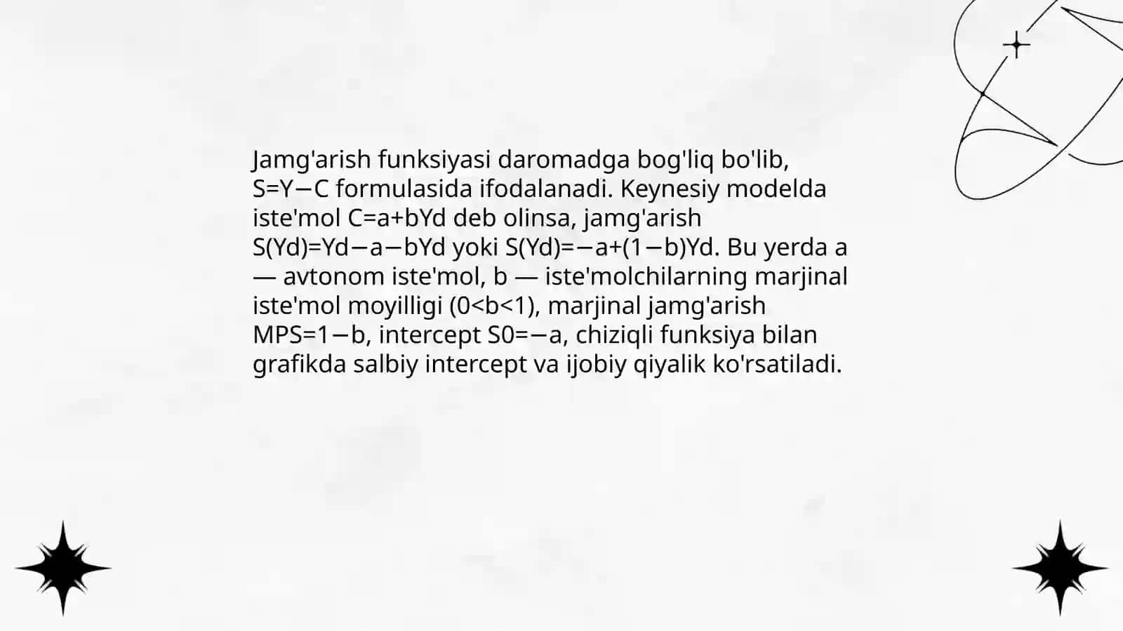 Iste'mol va jamg'arish ularning grafik va funksiyalari 4