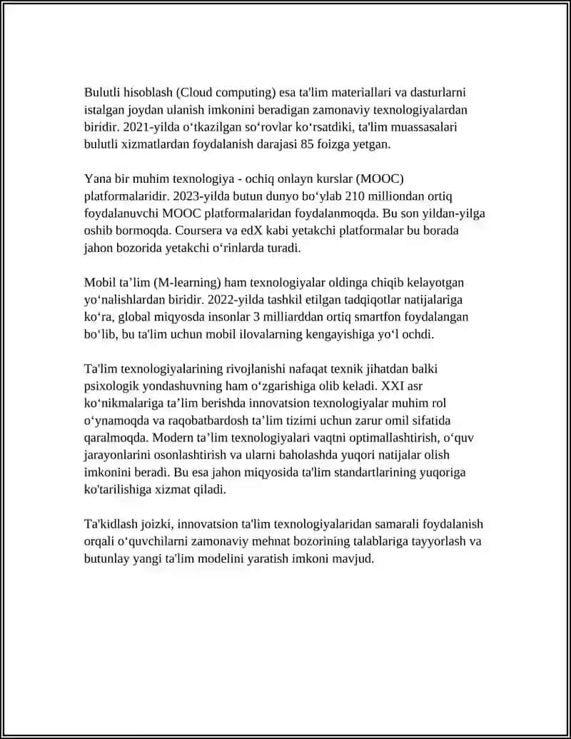 ZAMONAVIY MAKTABNI RIVOJLANTIRISH ISTIQBOLLARI VA SIFAT-SAMARADORLIKKA ERISHISH YO'LLARI 4