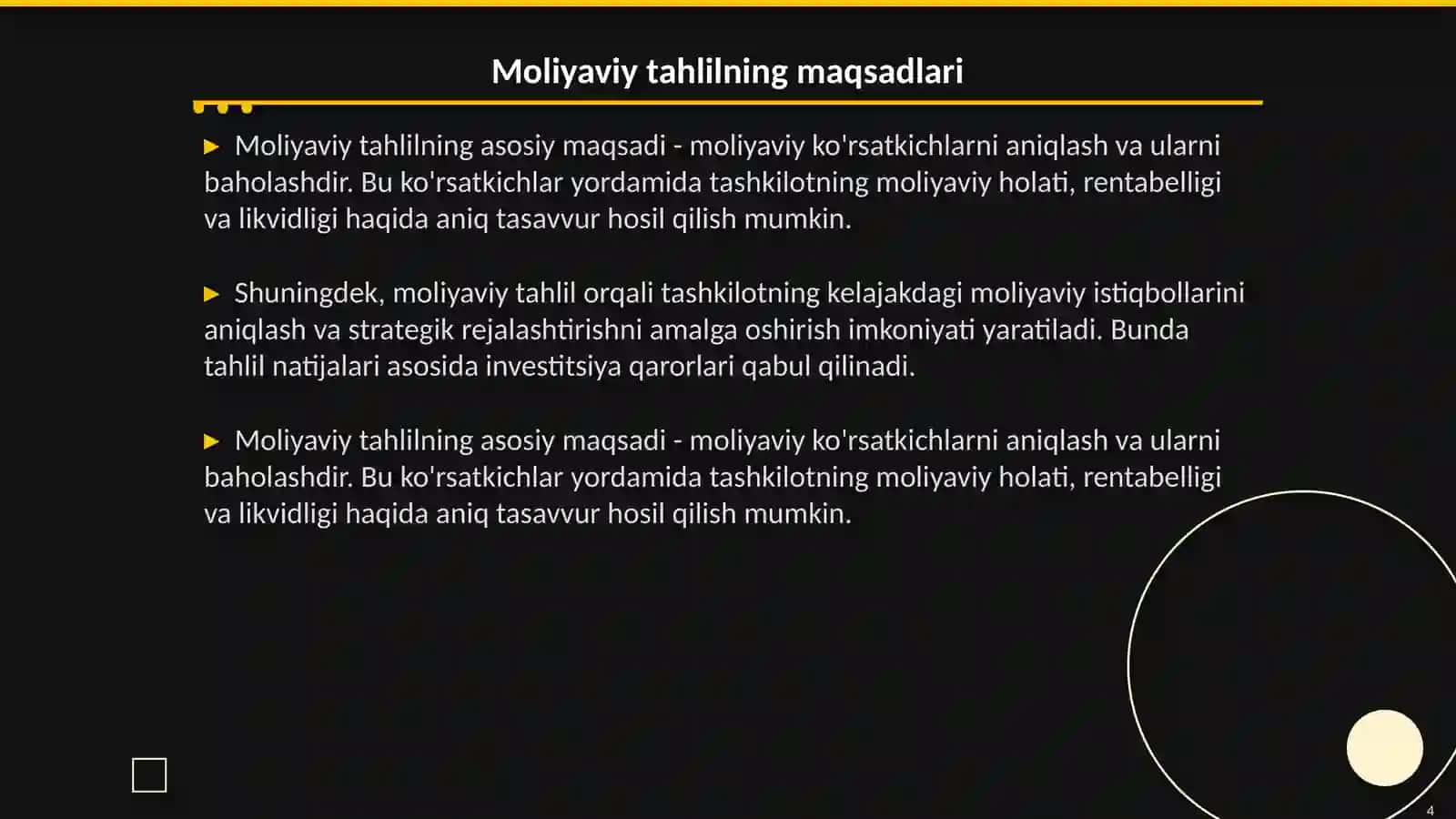 Moliyaviy tahlilning shakllari va xususiyatlari 4