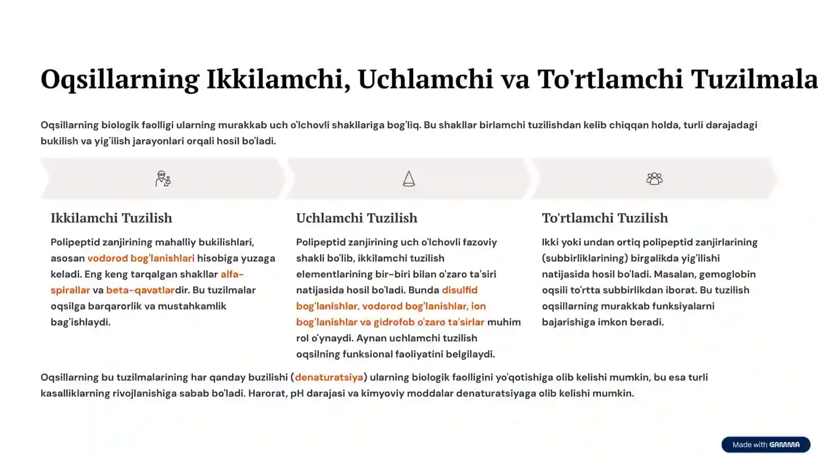 Aminokislotalar va Oqsillar: Xossalari, Biologik Funksiyalari va Tibbiyotda Qo'llanilishi 4