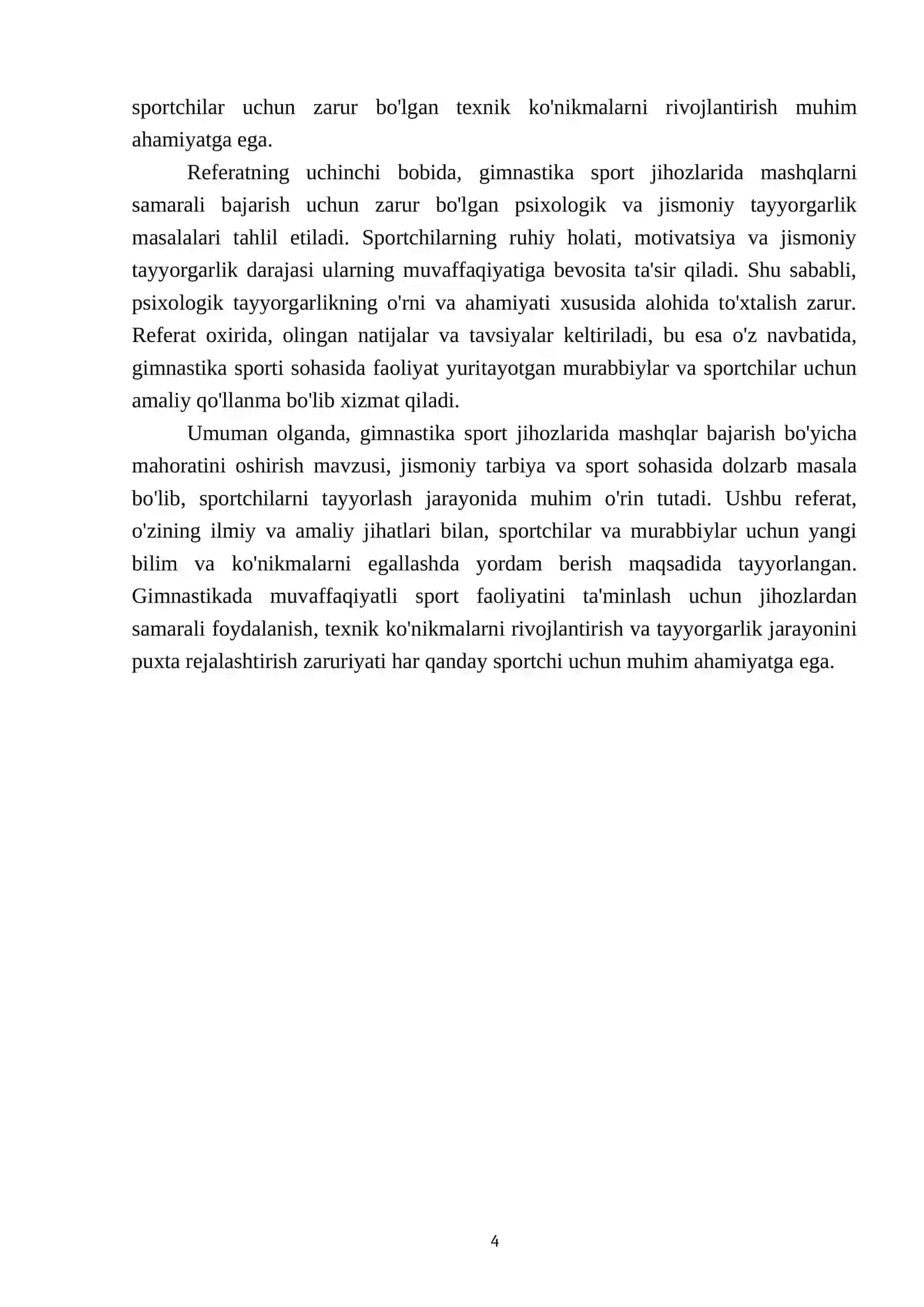 Gimnastika sport jihozlarida mashqlar bajarish boyicha mahoratini oshirish 4
