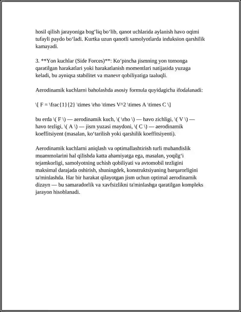 AERODINAMIK KUCHLAR VA SHAMOL TURBINALARINING ISHLASH PRINSIPI 4