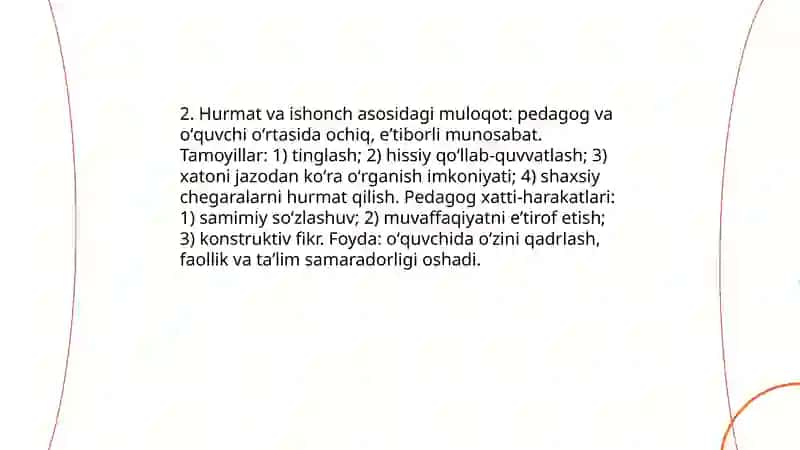 Pedagoglarning oʻquvchilar bilan oʻzaro muomalasi 4