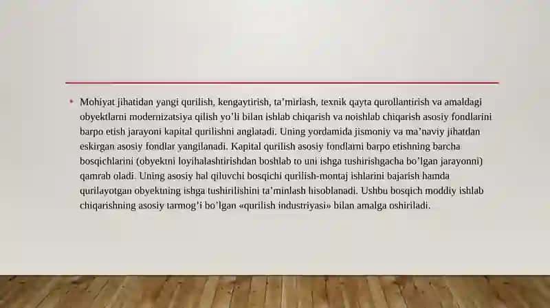 Investitsiya faoliyatida kapital qurilish 4