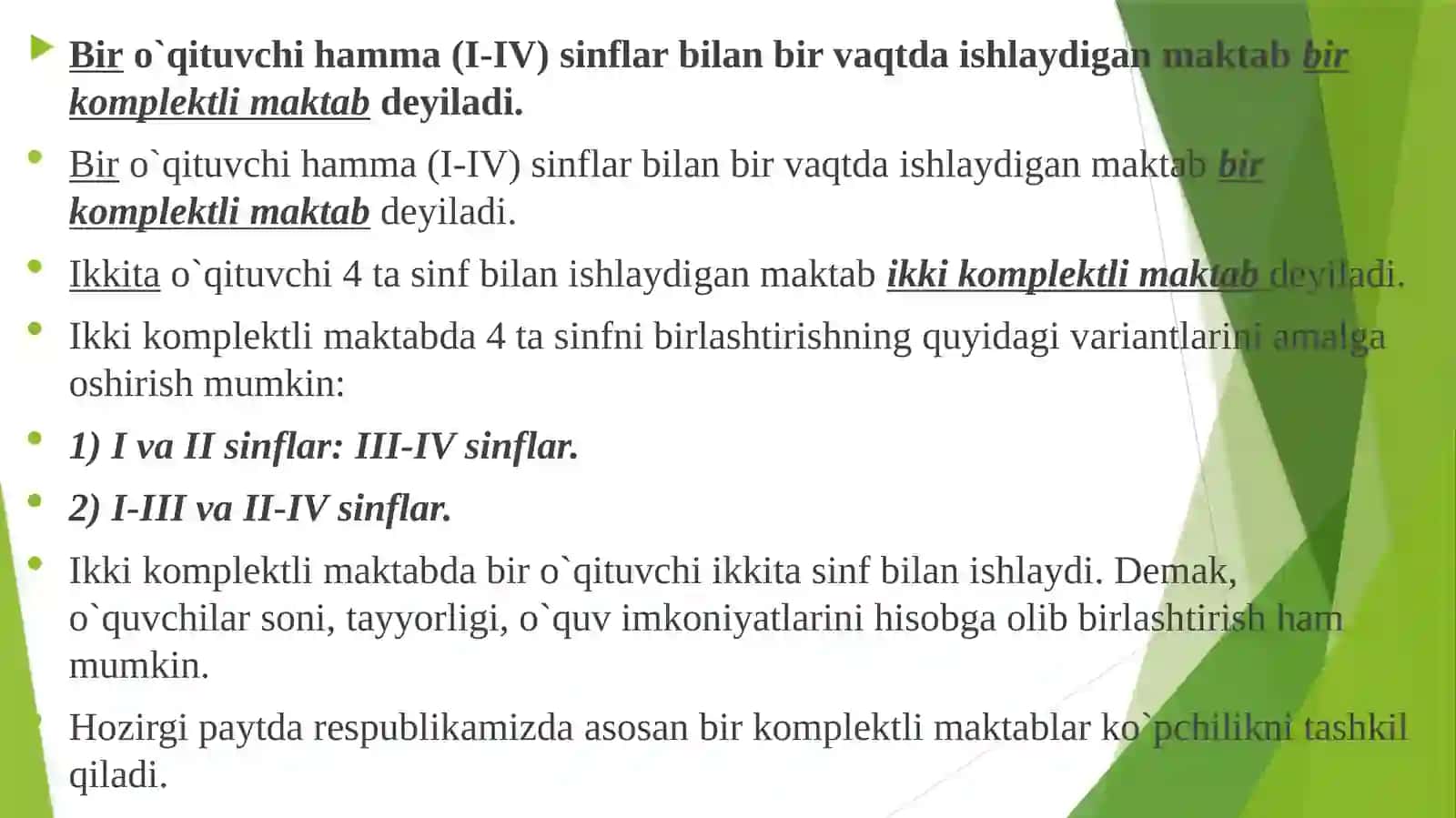 Oz komplektli maktablarda matematika о‘qitish xususiyatlari 4
