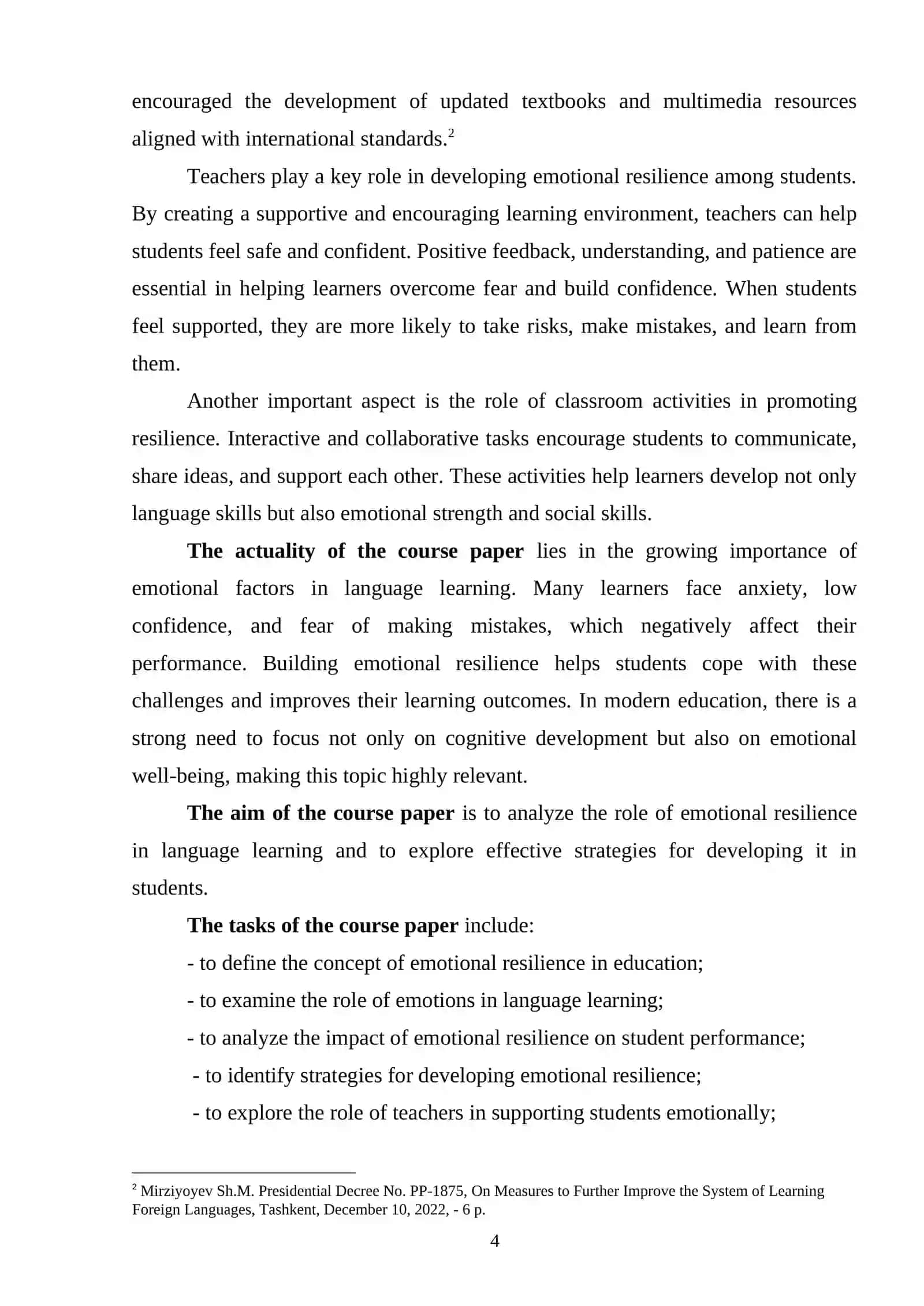 Course Paper on Building Emotional Resilience in Language 4