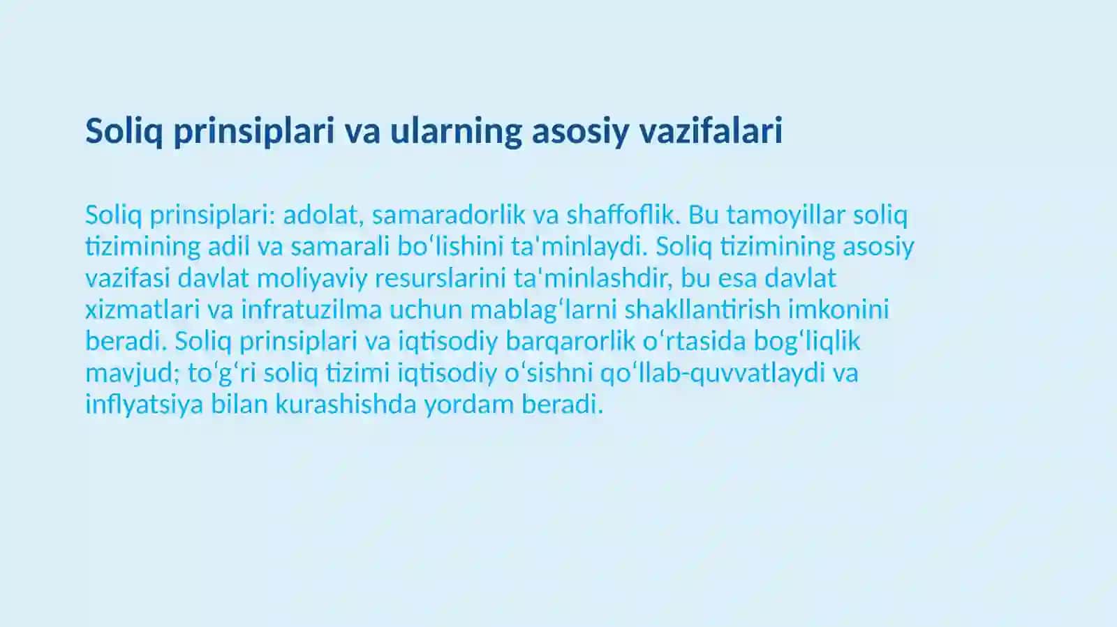 Soliq prinsiplari va funksiyalari 4