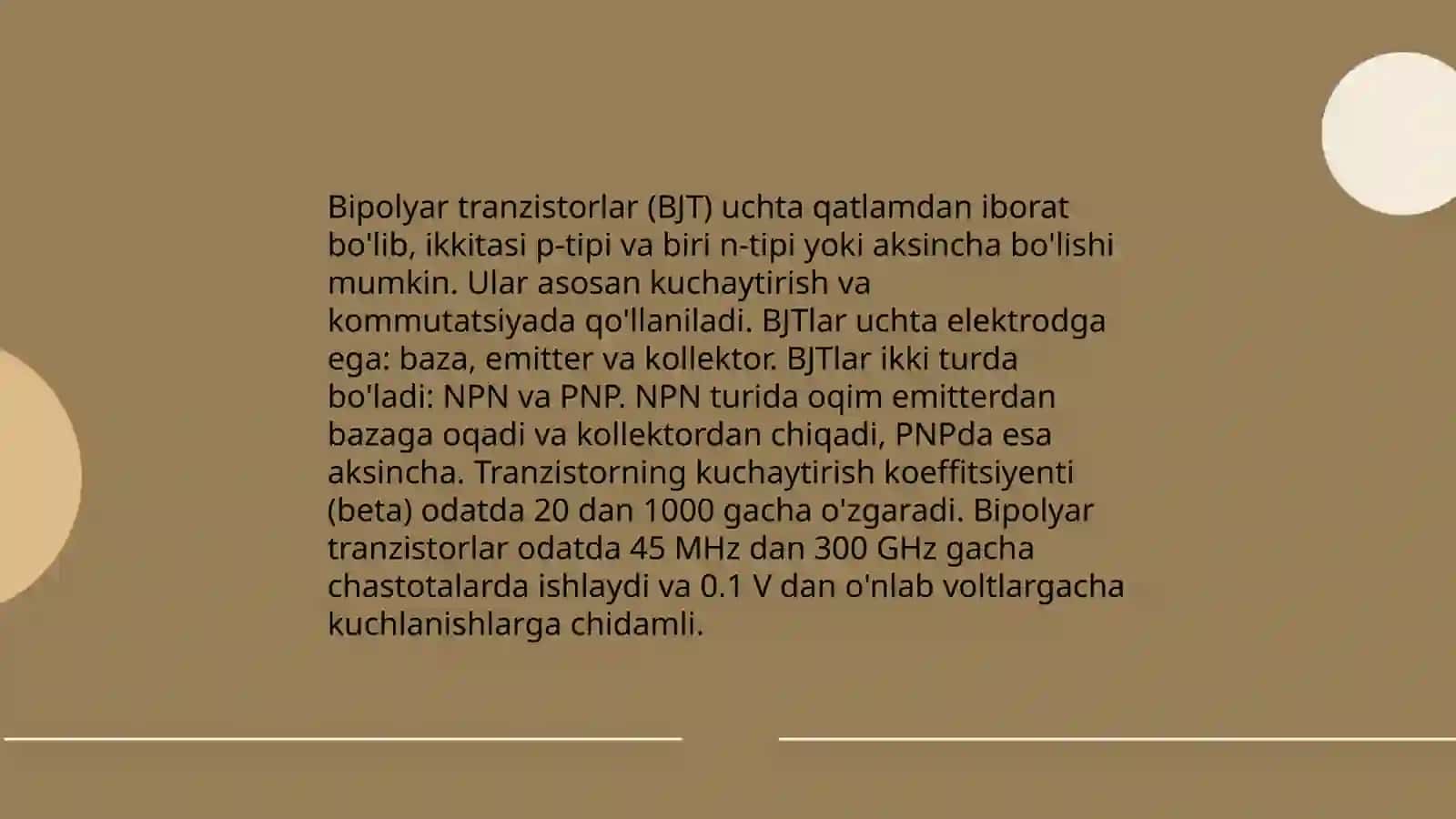 Tranzistorlar va ularni turlari, xossalari 4