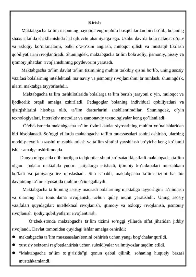 “MAKTABGACHA TA’LIM TASHKILOTLARI DIREKTOR VA MUTAXASSISLARINI QAYTA TAYYORLASH VA ULARNING MALAKASINI OSHIRISH INSTITUTI” 4