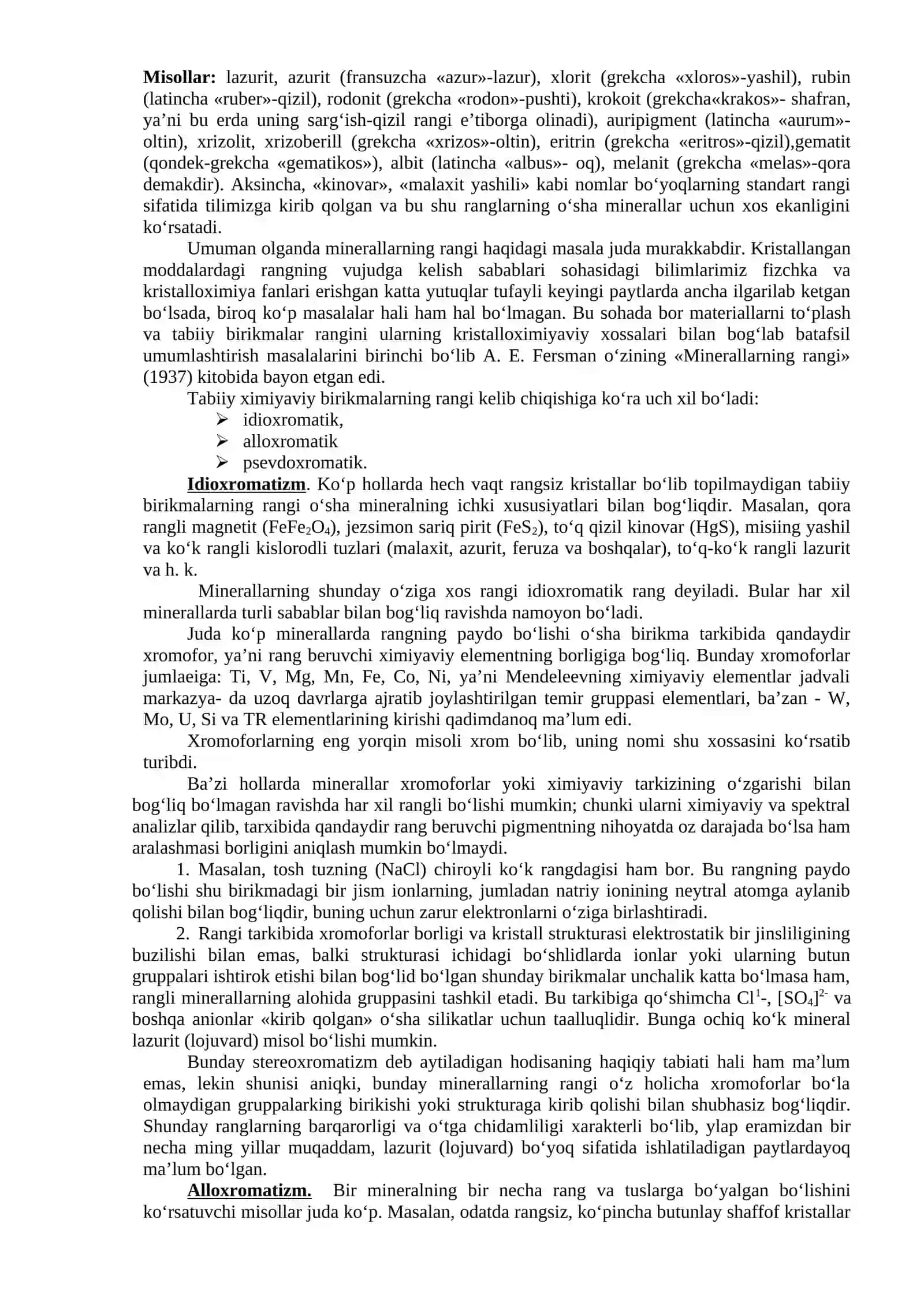 MINERALOGIYA amaliy mashg‘ulotlari 4