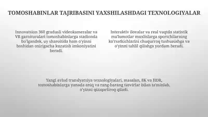 Innovatsiyalarning sportchilar va tomoshabinlar hayotiga ta'siri 4
