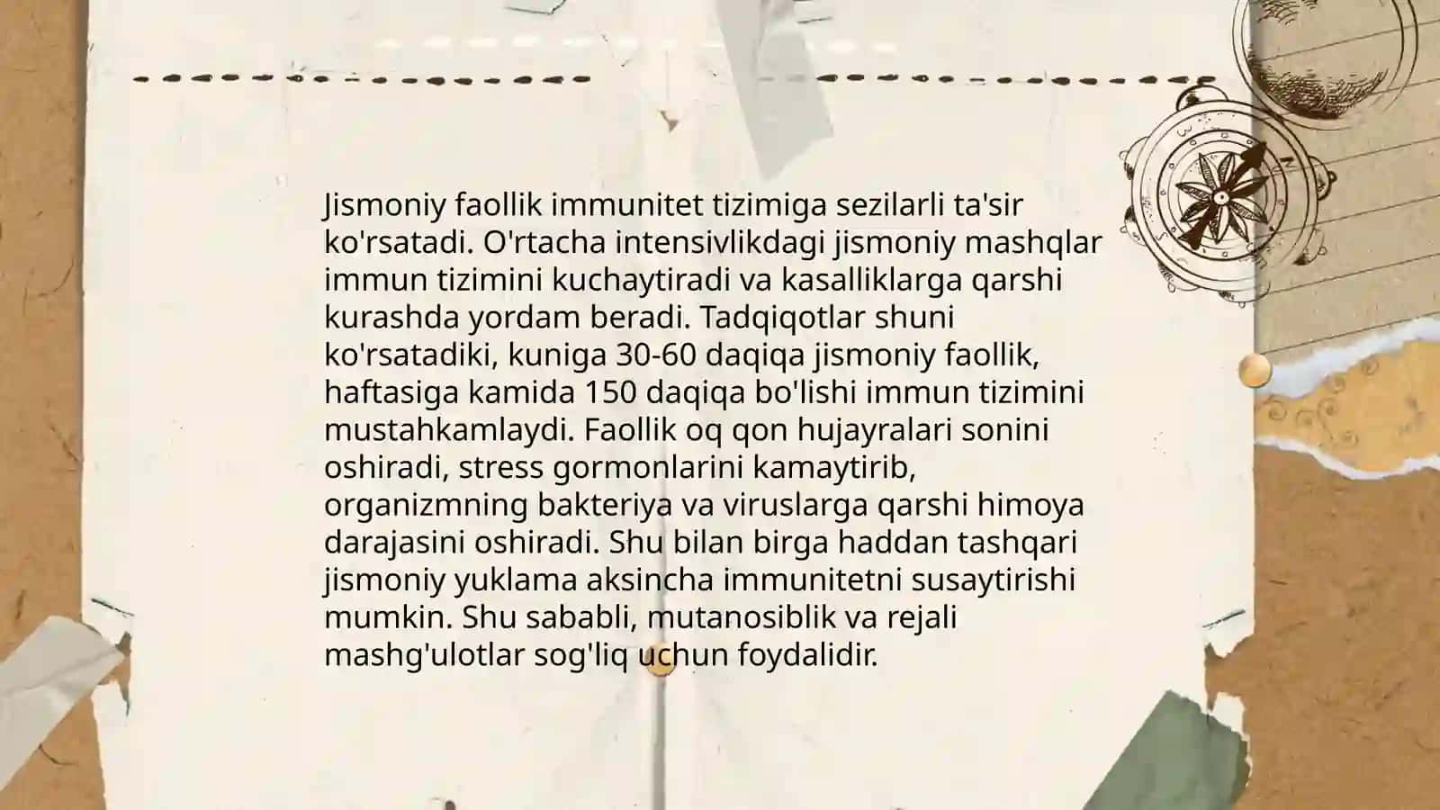 Sog'lom turmush tarizidan, imunitet 4