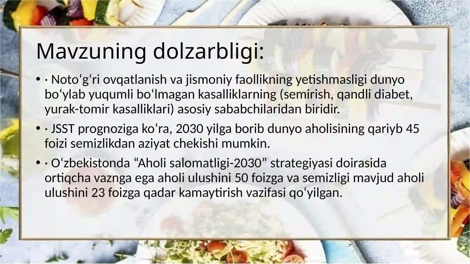 Sogʻlom ovqatlanish boʻyicha tavsiyalar 4