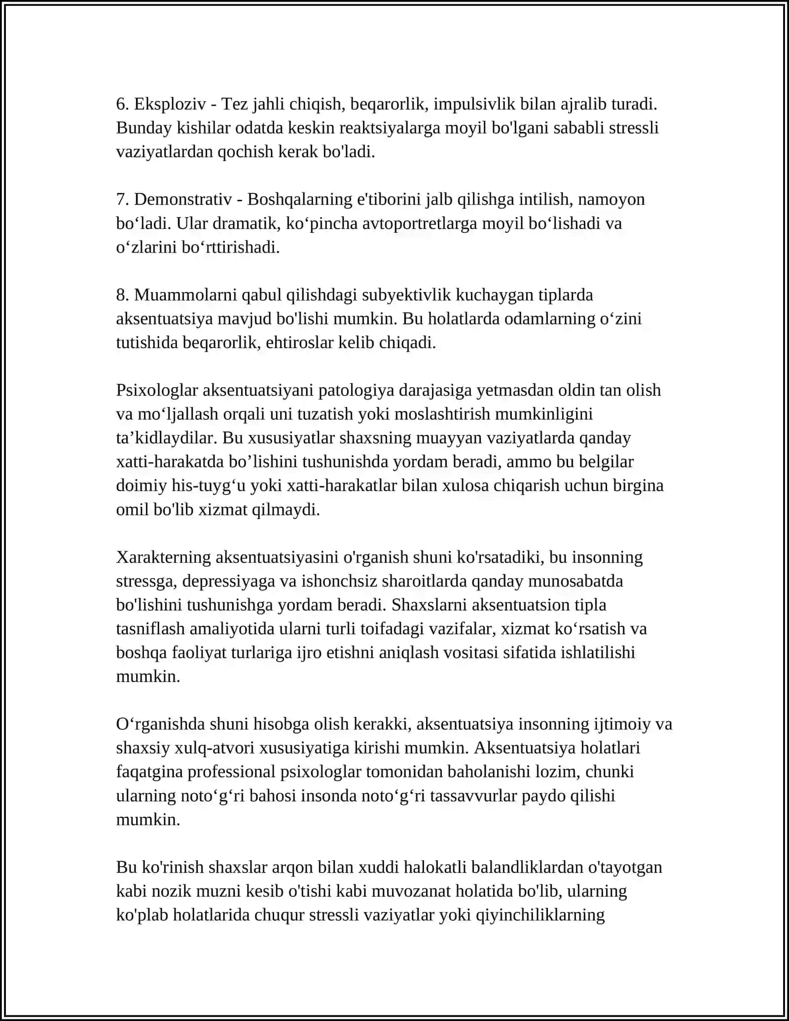 LANGART.XARAKTER AKSENTUATSIYASINI O’RGANUVCHI METODIKA 4