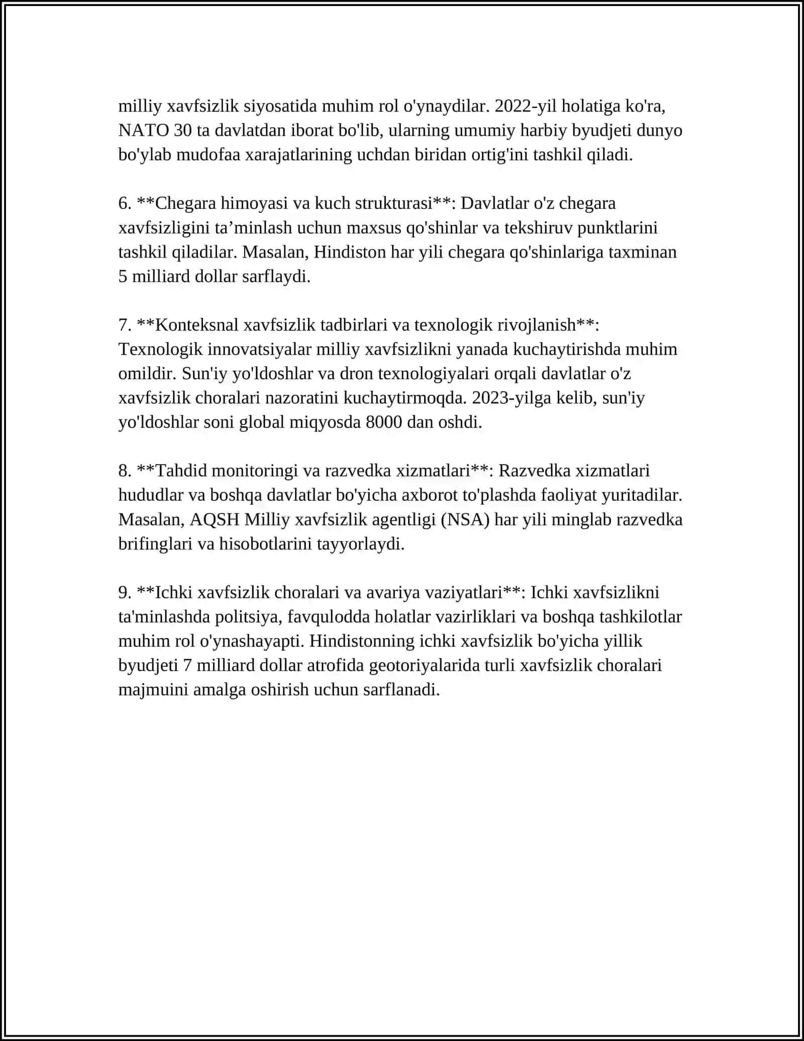 MILLIY XAVFSIZLIK TAMINLASH BORASIDA AMALGA OSHIRILAYOTGAN ISHLAR 4