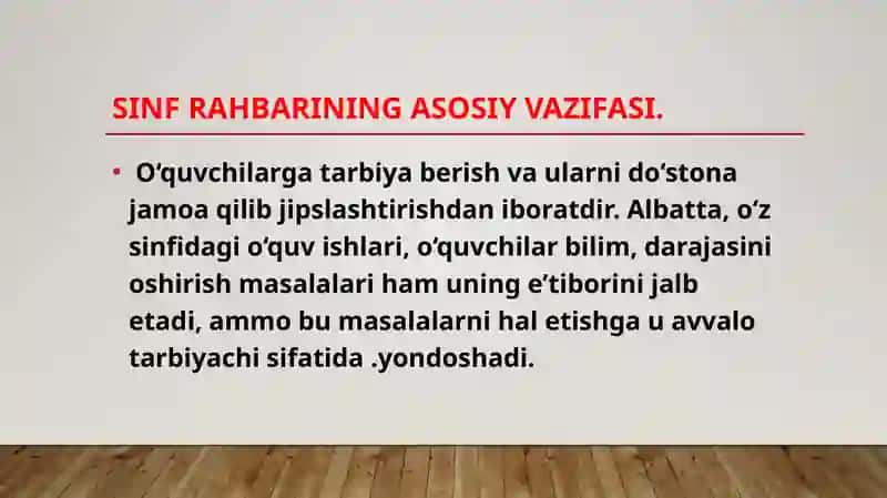 Sinf Rahbari Faoliyati 4