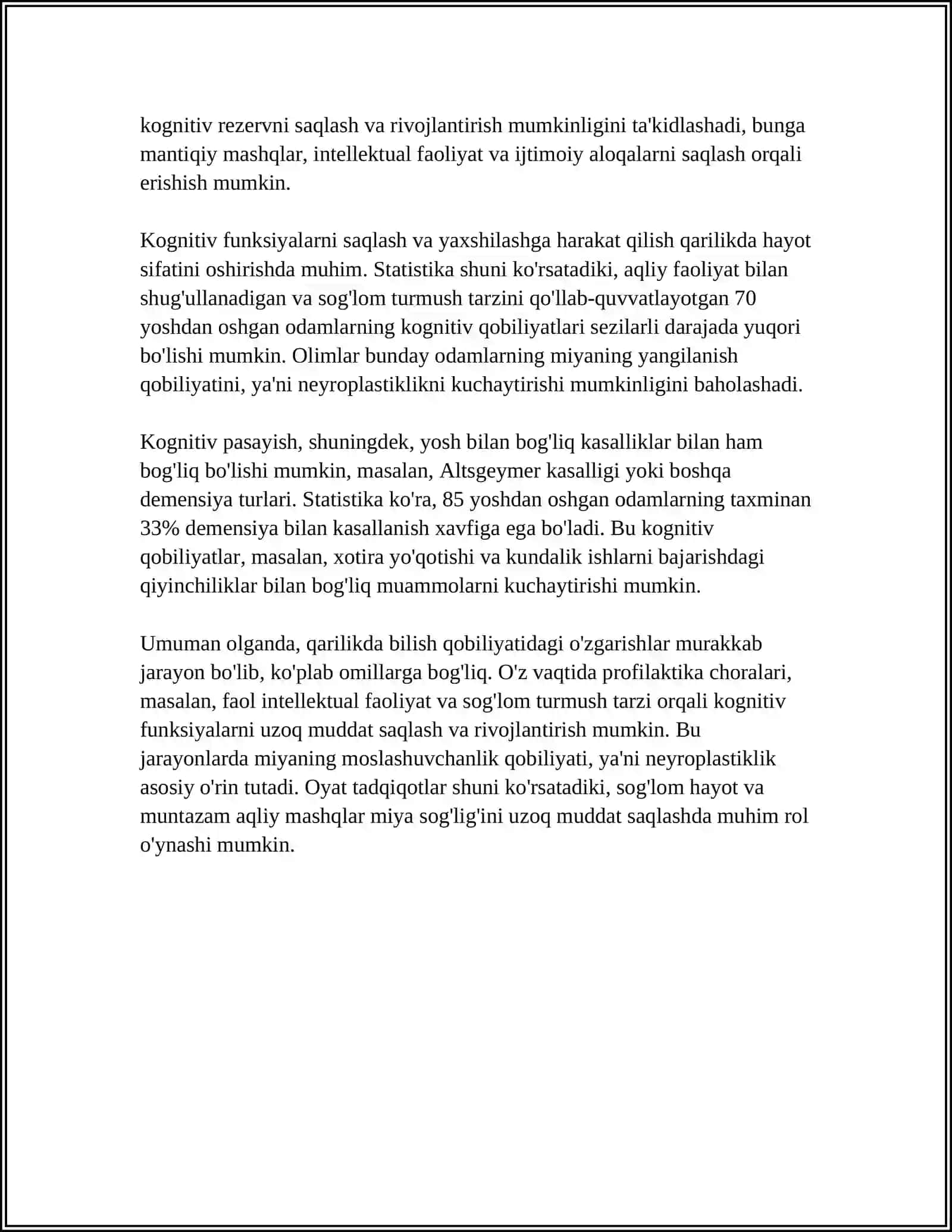 QARILIK DAVRIDA BILISH JARYONLARIDAGI OZGRISHLAR;QARILIK DAVRI YOSH INQIROZLARI;SHAXSIY IJTIMOIYLASHUVI VA IJTIMOIY XULQ ATVORI 4
