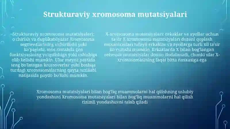 Xramasoma Mutatsiyalariga Doir Masalalar Va Mashqlar Yechish Metodikasi 4