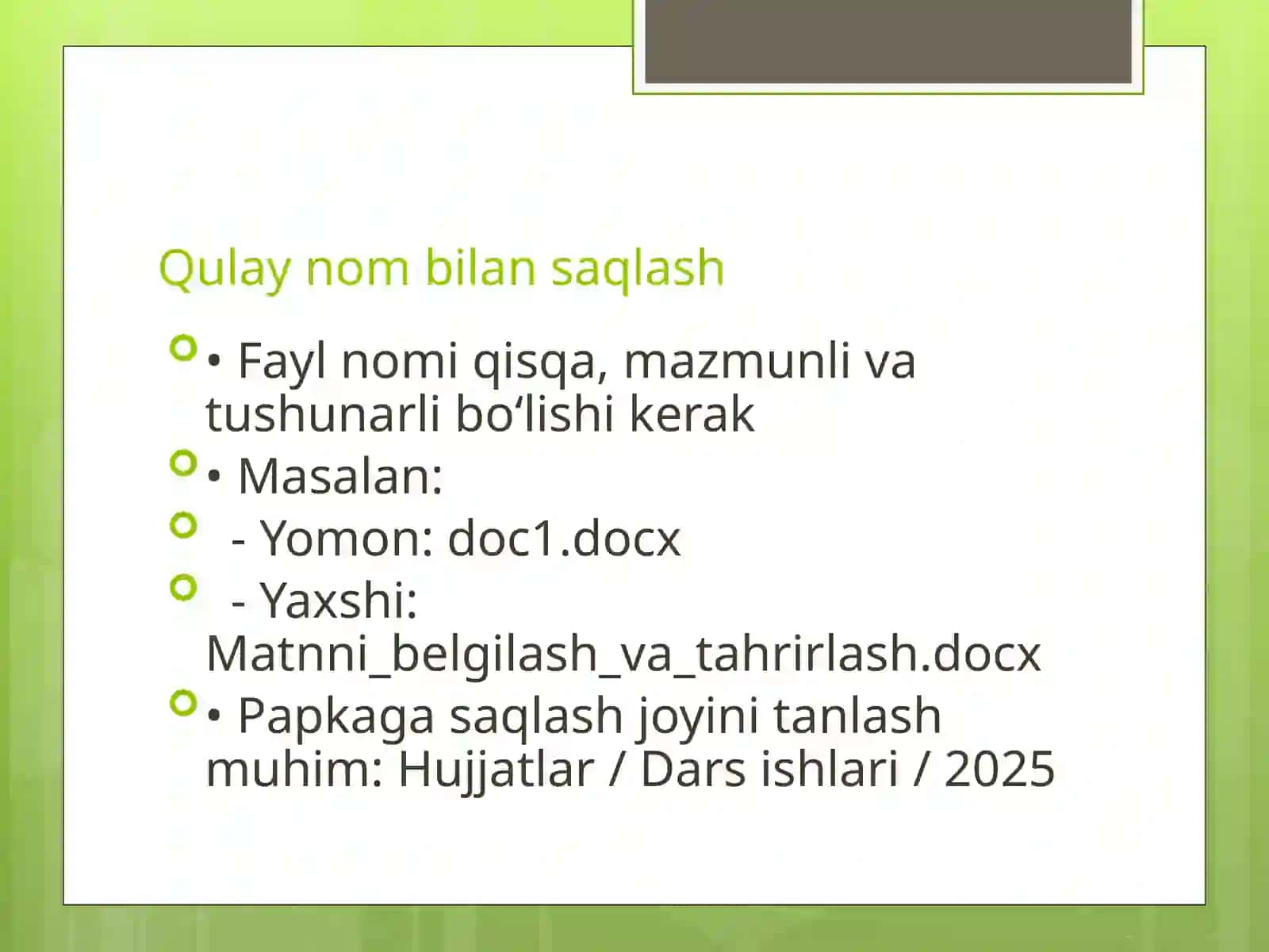 Save tugmasi va hujjatni qulay nom bilan saqlash 4